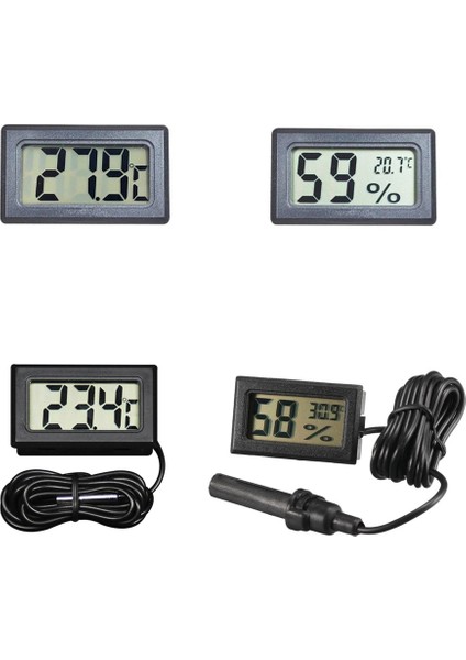Mini-C-F-Siyah Tarzı Mini LCD Dijital Termometre Higrometre Sıcaklık Kapalı Uygun Sıcaklık Sensörü Nem Ölçer Ölçer Aletleri Kablo (Yurt Dışından) fırsatları