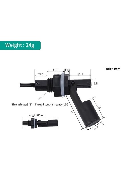Epc5 Tarzı 220V Elecall Mini Şamandıra Anahtarı Su Seviye Kontrolü Sıvı Sensörü Pp Plastik Su Deposu Epc4-Ev 220V (Yurt Dışından)