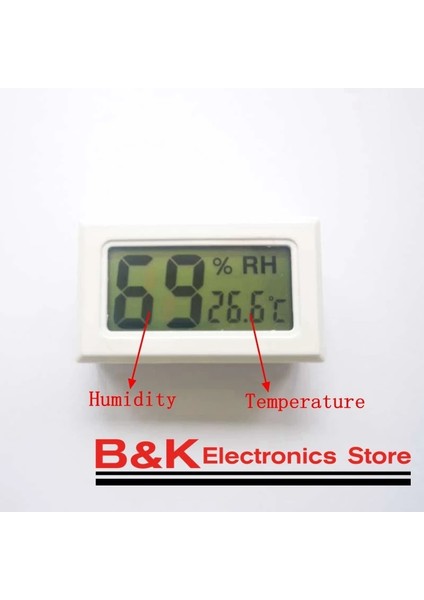 FY11-BEYAZ Tarzı Mini Dijital LCD Uygun Sıcaklık Sensörü Nem Ölçer Kapalı Higrometre Taşınabilir Ölçer Buzdolabı Termometre Tel 2 M (Yurt Dışından)