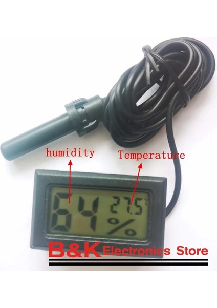 FY11-BEYAZ Tarzı Mini Dijital LCD Uygun Sıcaklık Sensörü Nem Ölçer Kapalı Higrometre Taşınabilir Ölçer Buzdolabı Termometre Tel 2 M (Yurt Dışından) modelleri