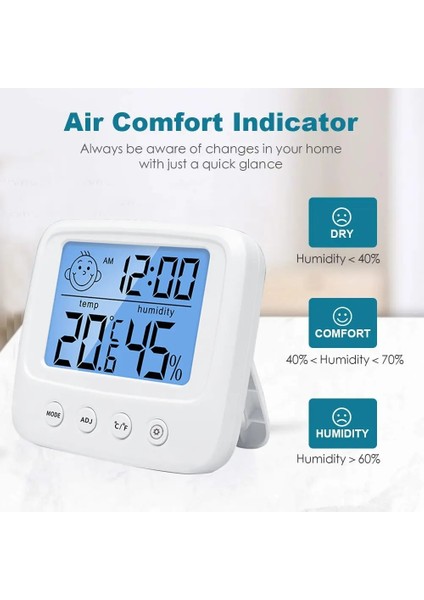 Beyaz Stil 1 Adet Yeni LCD Dijital Sıcaklık Bebek Odası Nem Ölçer Arka Işık Ev Kapalı Elektronik Higrometre Termometre Hava Istasyonu (Yurt Dışından) modelleri