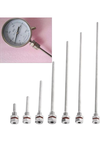 Zining Shop 250MM Tarzı 250 2mpa Lmm Thermowell Daldırma Kolu Cep Paslanmaz Çelik X1.5 Konu OD6MM Sıcaklık Sensörü Için (Yurt Dışından)