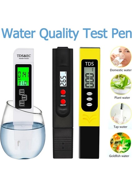 No.4 Stili Tds Kalem Yüksek Hassasiyetli Su Sertlik Cihazı Ec Tds Test Cihazı Ph Ölçer Akvaryum Havuz Suyu Si Saflık Test Kalemi (Yurt Dışından)