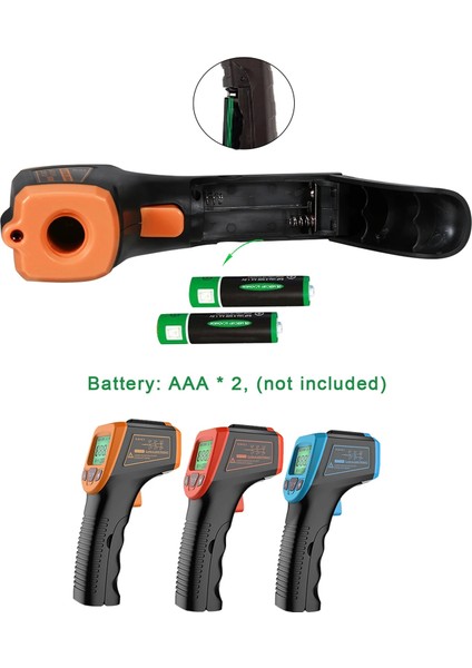 Turuncu Tarzı GM320S Lazer Olmayan -50 ~ 600 Kızılötesi Termometre Kızılötesi Pirometre Ir Lazer Sıcaklık Ölçer Endüstriyel Pirometre Nokta Tabancası (Yurt Dışından)
