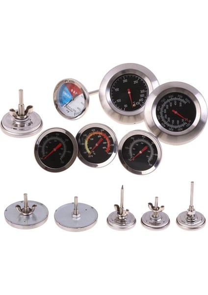 Gümüş Tarzı Paslanmaz Çelik Barbekü Sigara Içen Izgara Termometre Sıcaklık Ölçer Derece Fahrenheit Derece Santigrat (Yurt Dışından) fiyatları