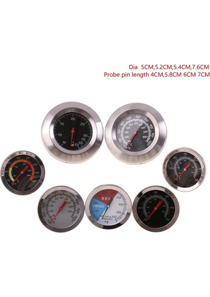 Gümüş Tarzı Paslanmaz Çelik Barbekü Sigara Içen Izgara Termometre Sıcaklık Ölçer Derece Fahrenheit Derece Santigrat (Yurt Dışından) modelleri