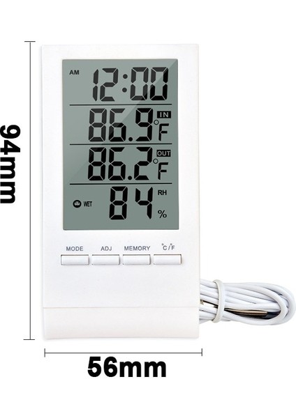 Beyaz Stil LCD Elektronik Dijital Sıcaklık Nem Ölçer Termometre Higrometre Kapalı Açık Hava Istasyonu Saat (Yurt Dışından) modelleri