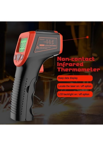 Kırmızı Stil -50~600 -58~1112 GM320S Endüstriyel Olmayan Kızılötesi Termometre Ir Yüksek Sıcaklık Tabancası LCD Lazer Işaretleyici (Yurt Dışından)
