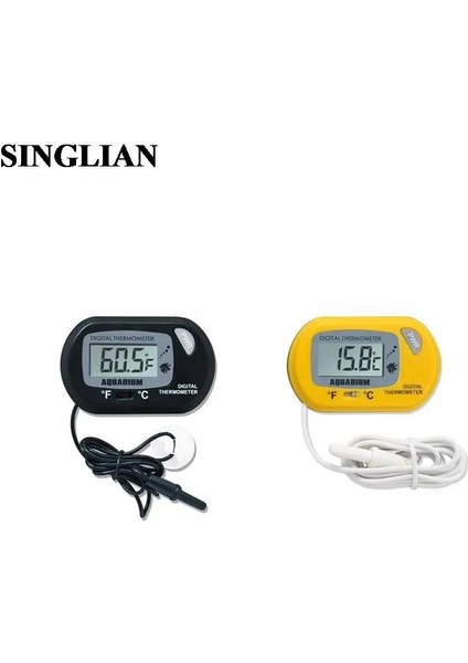 Sarı Stil Dijital LCD Akvaryum Termometre Su Geçirmez Balık Tankı Sensörü Probu ile Sıcaklık Sensörü Vantuzlu Ölçme Aracı (Yurt Dışından) modelleri