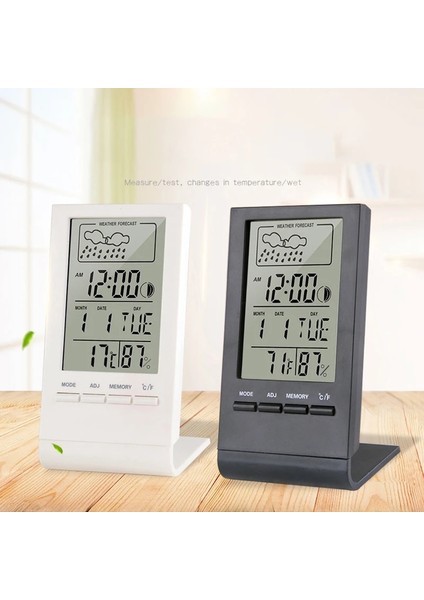 Bir Stil Indooroutdoor Termometre Higrometre Ölçer Göstergesi Hava Istasyonu Otomatik Elektronik Sıcaklık Nem Monitörü Saat (Yurt Dışından) fırsatları