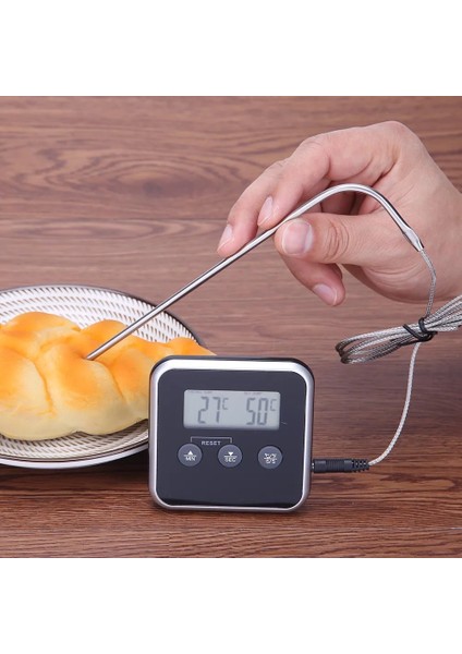Bir Stil Elektronik LCD Dijital Gıda Termometresi Barbekü Et Probu Sıcaklık Alarmı Mutfak Pişirme Zamanlayıcısı (Yurt Dışından) fiyatları
