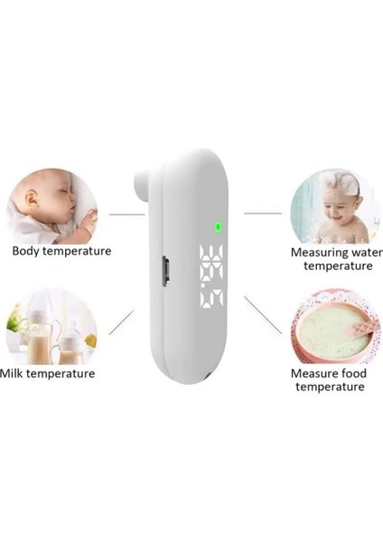 2022 Yeni Şarj Edilebilir Küçük Alın Yüzeyi LCD Kızılötesi Olmayan Sıcaklık Ölçüm Termometresi Veri Hafıza Fonksiyonu (Yurt Dışından) fiyatları