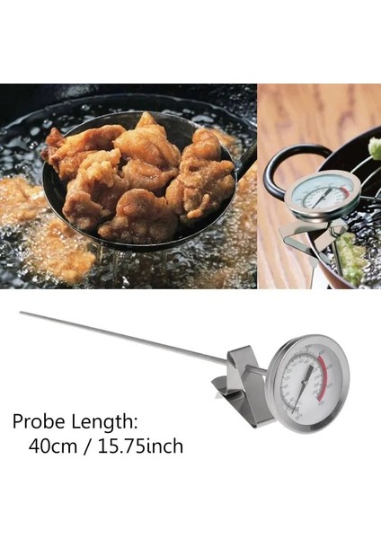 5.2X40CM Tarzı Paslanmaz Çelik Yağ Kızarmış Termometre Uzun Prob ile Gıda Için Barbekü Patates Kızartması Kızarmış Tavuk Sıvı Sıcaklık Test Cihazı 1 Adet (Yurt Dışından) fırsatları