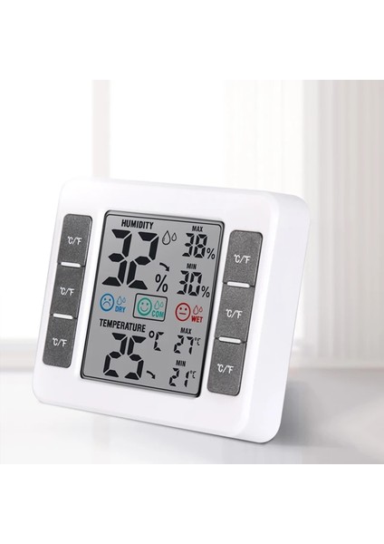 Beyaz Stil Dijital Ekranlı (Pilsiz) Iç ve Dış Mekan Mutfaklarında Iklim Izleme Için Elektronik Nem Termometresi (Yurt Dışından)