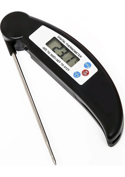 Siyah Stil Katlanabilir Gıda Termometresi Programlanmış Dijital Mutfak Gıda Pişirme Barbekü Et Çatalı Barbekü Probu Tipi Sıcaklık Ölçer Test Cihazı (Yurt Dışından) fiyatları