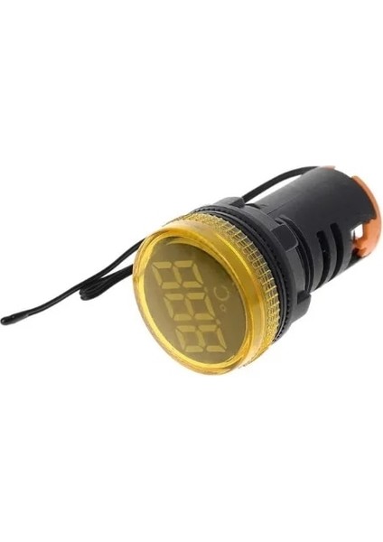 Sarı Stil 22MM Mini LED Dijital Ekran Termometre Yuvarlak Kristal Film Gösterge Işığı Termometre Sıcaklık Indüksiyon Aleti (Yurt Dışından)