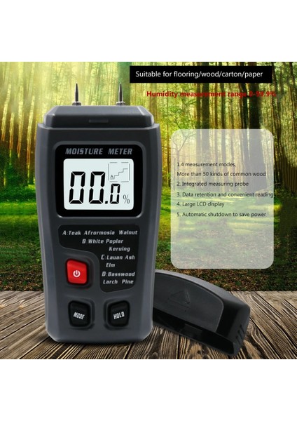 Turuncu Tarzı Ahşap Nem Ölçer LCD Ekran Dijital Nem Testi Profesyonel Malzemeleri Kereste Çıtaları Kirişler Için Ağaç Yoğunluğu Kontrplak (Yurt Dışından) fiyatları