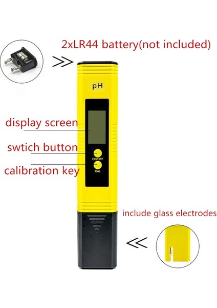 Sarı Tarzı Akvaryum Yüzme Havuzu Için Ölçüm Aralığı ile Ph Ölçer Yüksek Hassasiyetli Su Si Test Cihazı (Yurt Dışından)