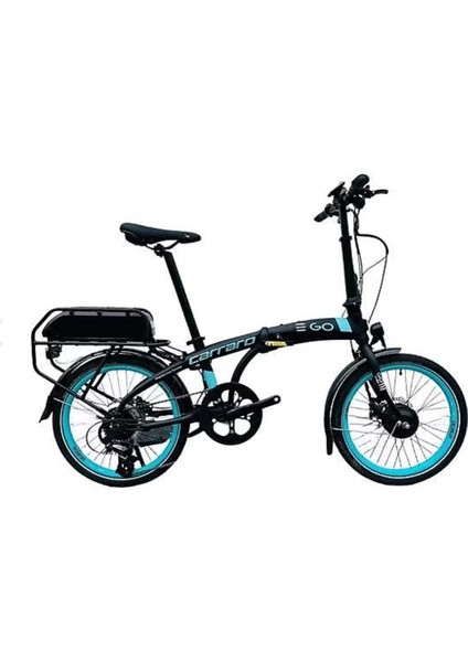 E-Line E-Go 2.1 E-Bike 20 Jant Katlanır Elektrikli Bisiklet Siyah Turkuaz