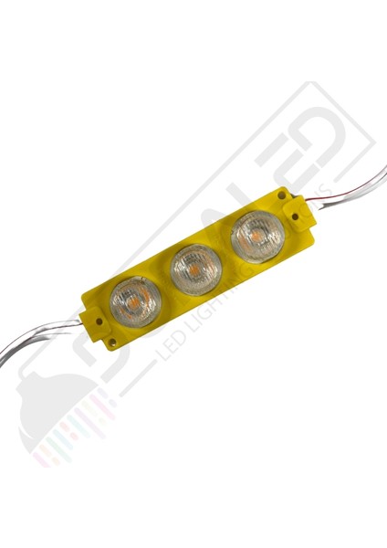 12 Volt Amber (Sarı) 3 Watt 3 Lü Lensli 3030 Reklamcı Modül 10 Adet