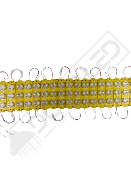 12 Volt Amber (Sarı) 3 Watt 3 Lü Lensli 3030 Reklamcı Modül 10 Adet