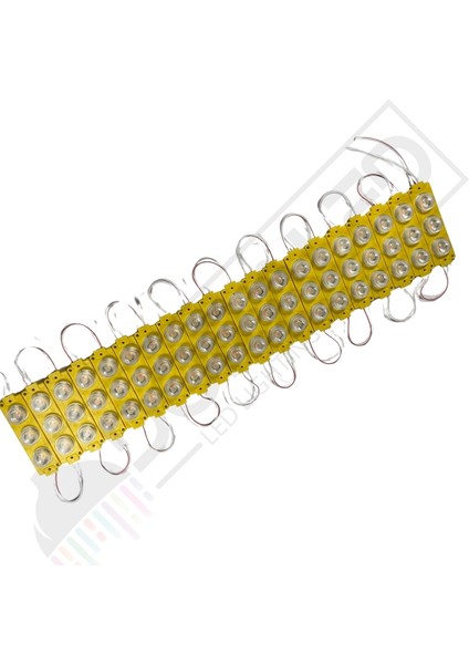 12 Volt Amber (Sarı) 3 Watt 3 Lü Lensli 3030 Reklamcı Modül 10 Adet