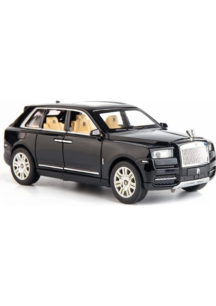 1/24 Ölçekli Rolls-Royce Cullinan Suv Model Araba Oyuncak, Çinko Alaşım Geri Çekin Oyuncak Pres Döküm Arabalar Çocuklar Için Ses ve Işık ile Erkek Kız Hediye (Siyah) (Yurt Dışından)