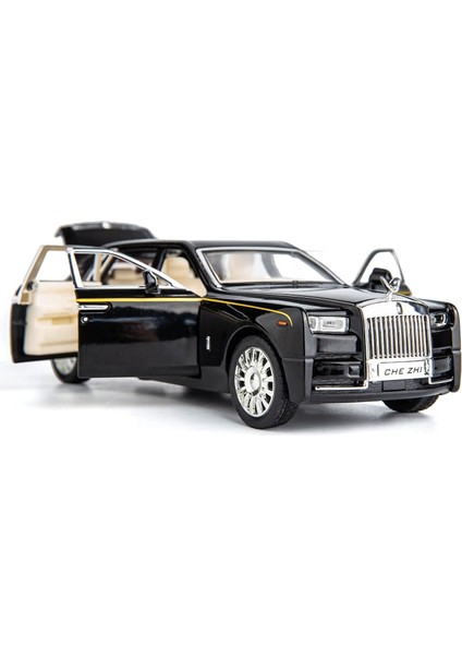 1/32 Rolls-Royce Phantom Model Araba, Çinko Alaşım Geri Çekin Oyuncak Araba Çocuklar Için Ses ve Işık ile Erkek Kız Hediye (Siyah) (Yurt Dışından)