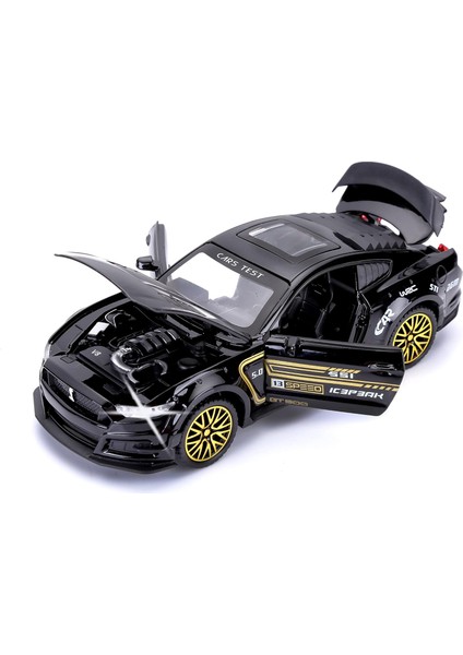 GT500 Erkek Çocuklar Için Oyuncak Arabalar Döküm Metal Arabalar Oyuncaklar Geri Çekin Sesli ve Işıklı Oyuncak Araba 3+ Yaş Çocuklar Için Oyuncak Hediyeler (Siyah) (Yurt Dışından)