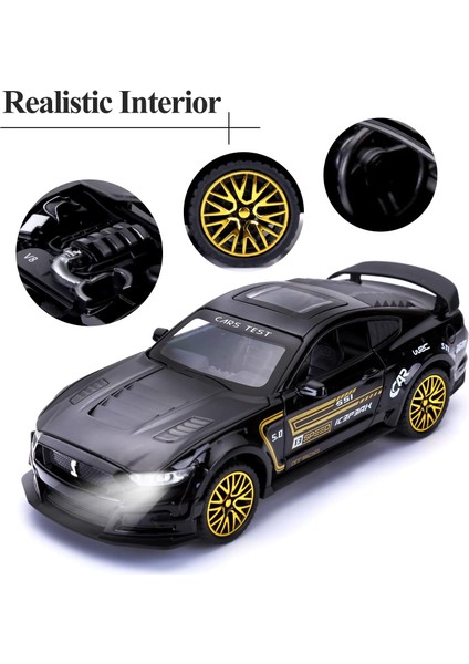 GT500 Erkek Çocuklar Için Oyuncak Arabalar Döküm Metal Arabalar Oyuncaklar Geri Çekin Sesli ve Işıklı Oyuncak Araba 3+ Yaş Çocuklar Için Oyuncak Hediyeler (Siyah) (Yurt Dışından) fırsatları