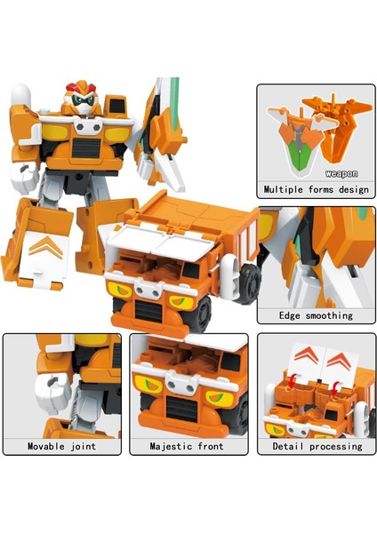Kamyon Inşaat Aracı Robot Oyuncağa Dönüşür, Mühendis Aracı Savaşçı Oyuncağı, 6 Inç Deformasyon Robotu Figürleri. 6+ Yaş Erkek ve Kız Çocuklar Için Sökme Oyuncakları (Turuncu) (Yurt Dışından)