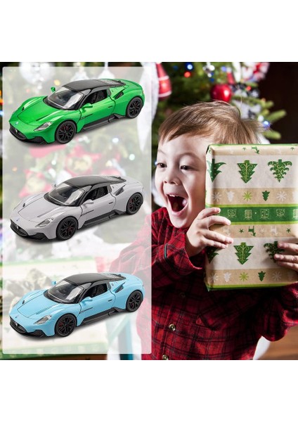 1:24 Maserati MC20 Model Araba Oyuncak Döküm Oyuncak Arabalar, Çinko Alaşımı Ses ve Işık ile Geri Çekin Oyuncak Araba Çocuklar Için Erkek Kız Hediyesi, Doğum Günü Hediyeleri, Kolek (Yurt Dışından)