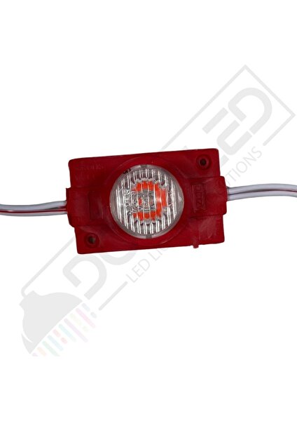 Dora Led 12 Volt Kırmzı1,5 Watt Tekli Lensli 3030 Reklamcı Modül IP65 (10 Adet)