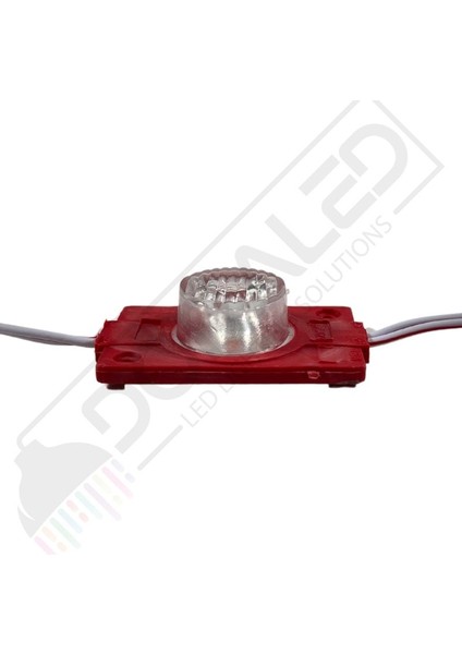 Dora Led 12 Volt Kırmzı1,5 Watt Tekli Lensli 3030 Reklamcı Modül IP65 (10 Adet)