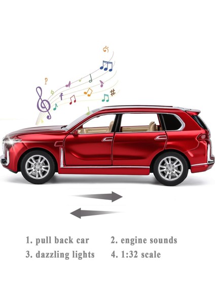 Erkekler Için Sasasc Oyuncak Arabalar Bmw Oyuncak Araba X7 ile Uyumlu Sesli ve Işıklı Döküm Suv Model Araba Oyuncakları Koleksiyonluk 3+ Yaş Çocuklar Için Geri Çekin Metal Araba (K (Yurt Dışından) fiyatları