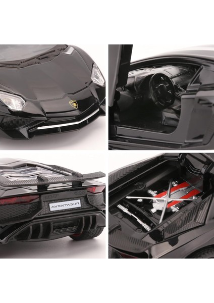 1:32 Lamborghini LP750 Modeline Uyumlu Çocuklar Için Sesli ve Işıklı Geri Çekilebilir Araba Oyuncak Araba Erkek Kız, Metal Gövde, Kapı Açık, Siyah (Yurt Dışından) fırsatları