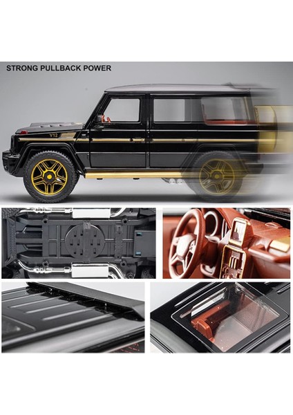 Zarif Araba Modeli 1/24 Benz G63 Amg Model Araba, Çinko Alaşımı Geri Çekin Oyuncak Araba Çocuklar Için Ses ve Işık ile Erkek Kız Hediye (Siyah) (Yurt Dışından)
