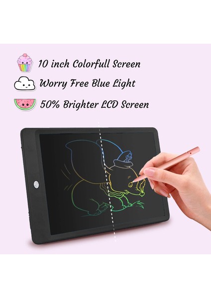 Renkli LCD Pad Çizim Tableti Öğrenme ve Eğitim Yazı Tahtası Silinebilir Yeniden Kullanılabilir Oyuncak Sihirli Doodle Çocuklar Çocuklar Için Öğrenci Öğretmen Okul Ev Ofis (Pembe, 1 (Yurt Dışından)