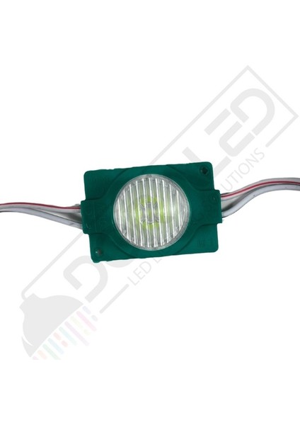 12 Volt Yeşil 1,5 Watt Tekli Lensli Mercekli Reklamcı Modül IP65 (10 Adet)