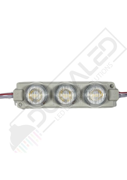 12 Volt Günışığı 3 Watt 3 Lü Lensli 3030 Reklamcı Modül 10 Adet