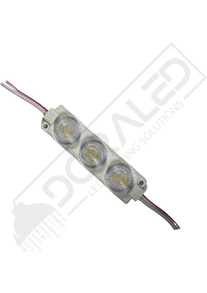 12 Volt Günışığı 3 Watt 3 Lü Lensli 3030 Reklamcı Modül 10 Adet