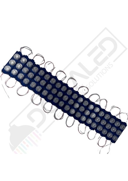 12 Volt Mavi 3 Watt 3 Lü Lensli 3030 Reklamcı Modül 10 Adet