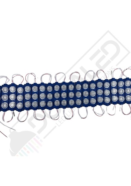 12 Volt Mavi 3 Watt 3 Lü Lensli 3030 Reklamcı Modül 10 Adet
