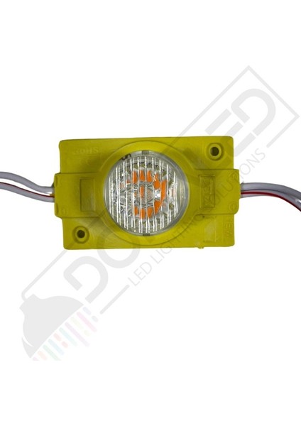 12 Volt Amber (Sarı) 1,5 Watt Tekli Lensli 3030 Reklamcı Modül (10 Adet)