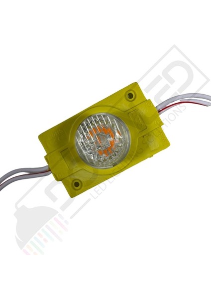 12 Volt Amber (Sarı) 1,5 Watt Tekli Lensli 3030 Reklamcı Modül (10 Adet)