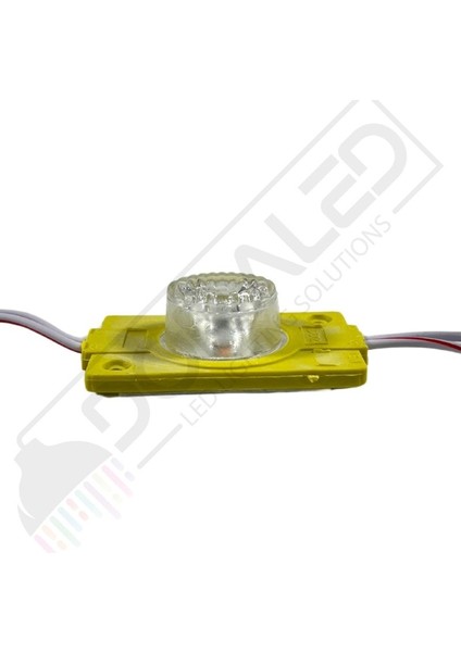 12 Volt Amber (Sarı) 1,5 Watt Tekli Lensli 3030 Reklamcı Modül (10 Adet)