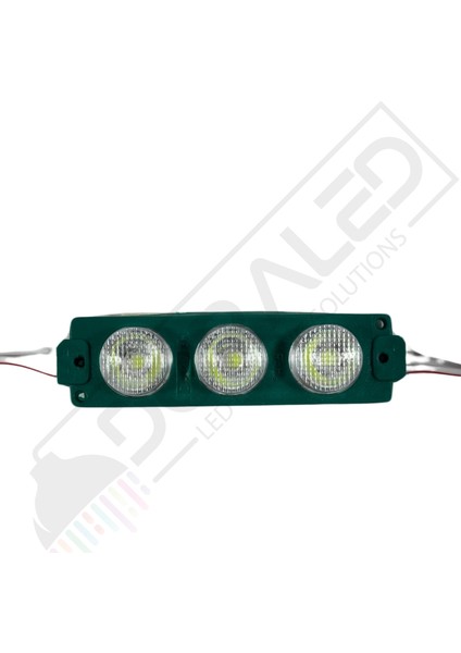 12 Volt Yeşil 3 Watt 3 Lü Lensli 3030 Reklamcı Modül 10 Adet