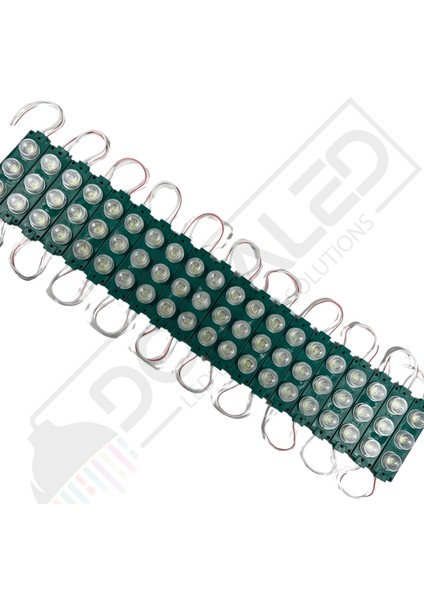 12 Volt Yeşil 3 Watt 3 Lü Lensli 3030 Reklamcı Modül 10 Adet