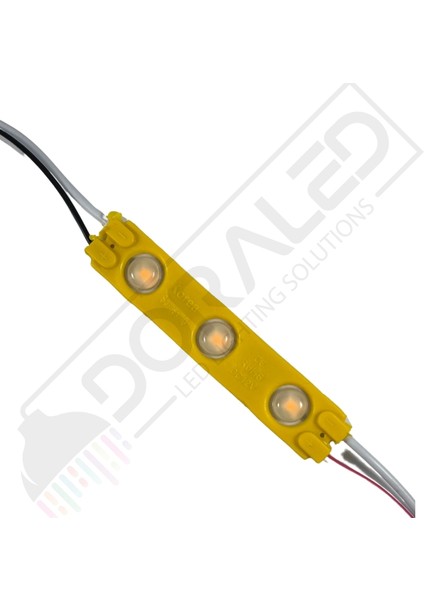1,2 Watt 3lü Lensli Amber-Sarı LED Modül 2835 Reklamcı Modül 10 Adet modelleri