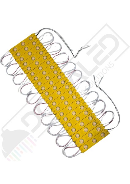 1,2 Watt 3lü Lensli Amber-Sarı LED Modül 2835 Reklamcı Modül 10 Adet